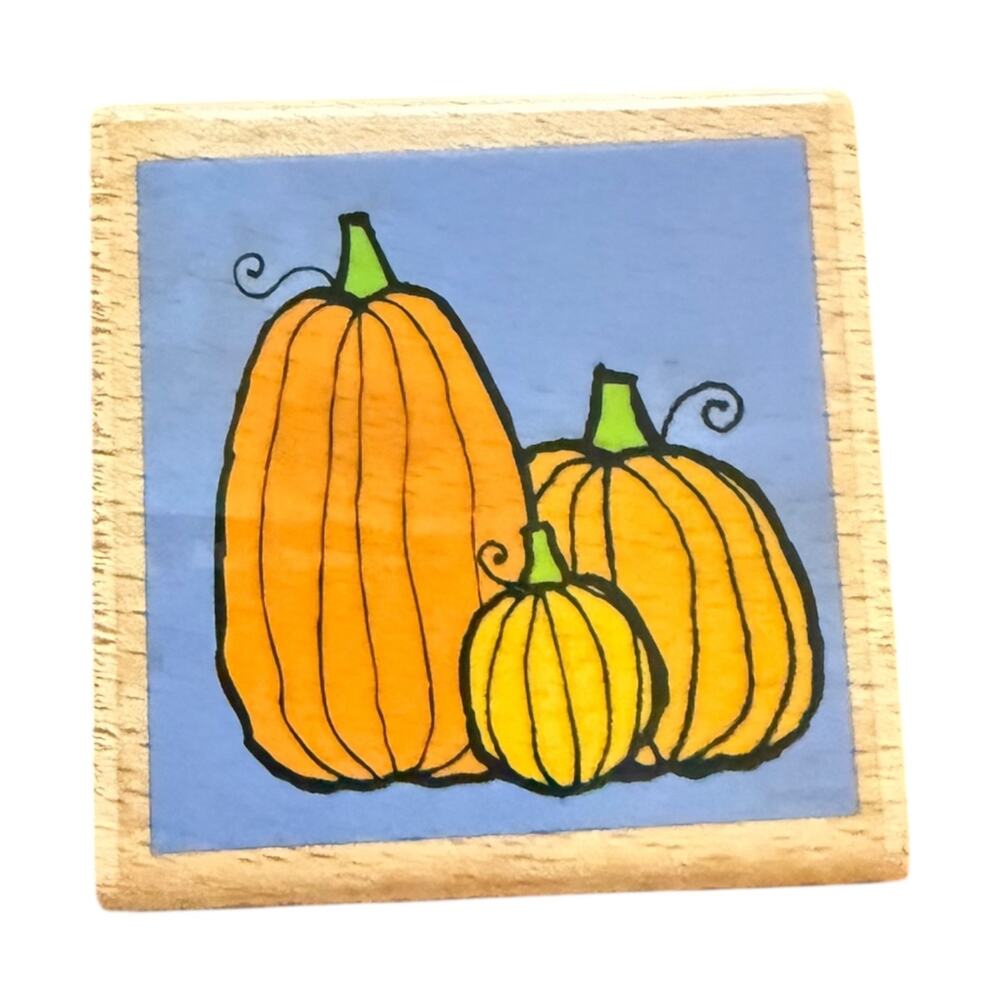 Studio G 3 Assorted Pumpkins Holiday Rubber Stamp NEW